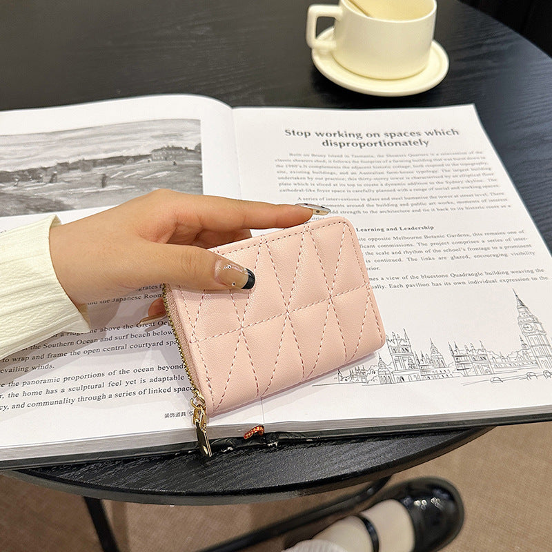 Gepolsterte zippered kompakte Brieftasche
