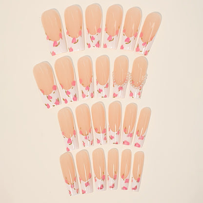 Kunstnagelset mit floralen Designs und eleganten Verzierungen Brehn