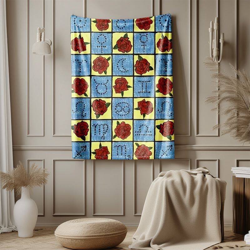 Dekorative Florale Druck Fleece Wurfdecke