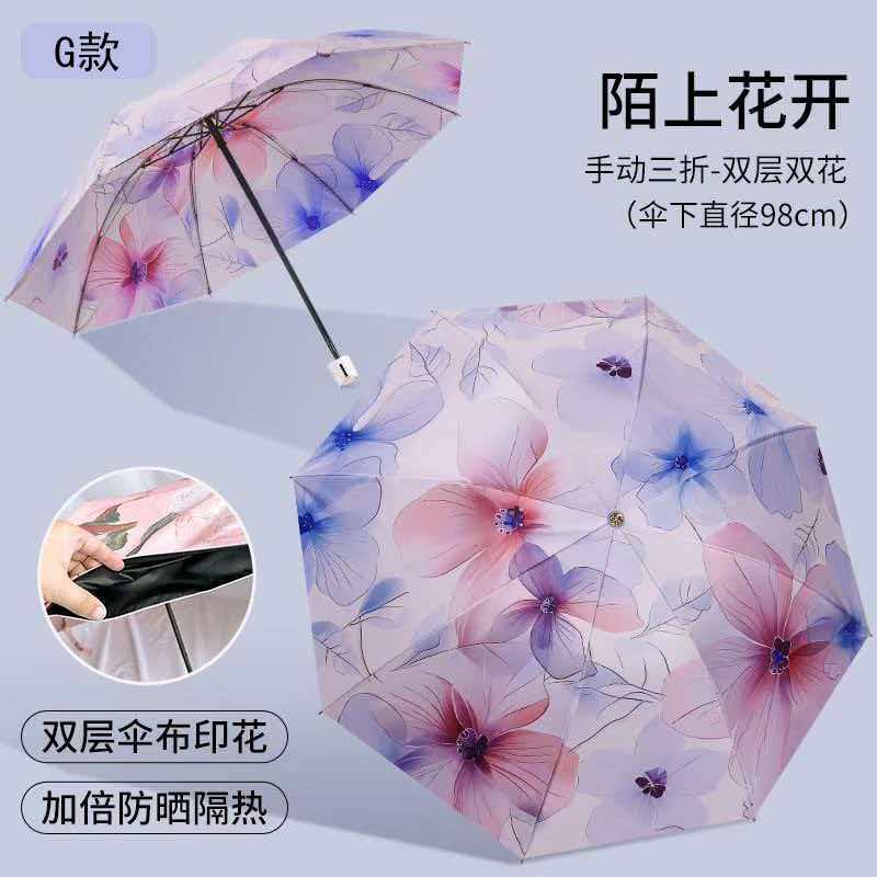 Damen Falt-Regenschirm mit eleganter Blumenoptik Brehn