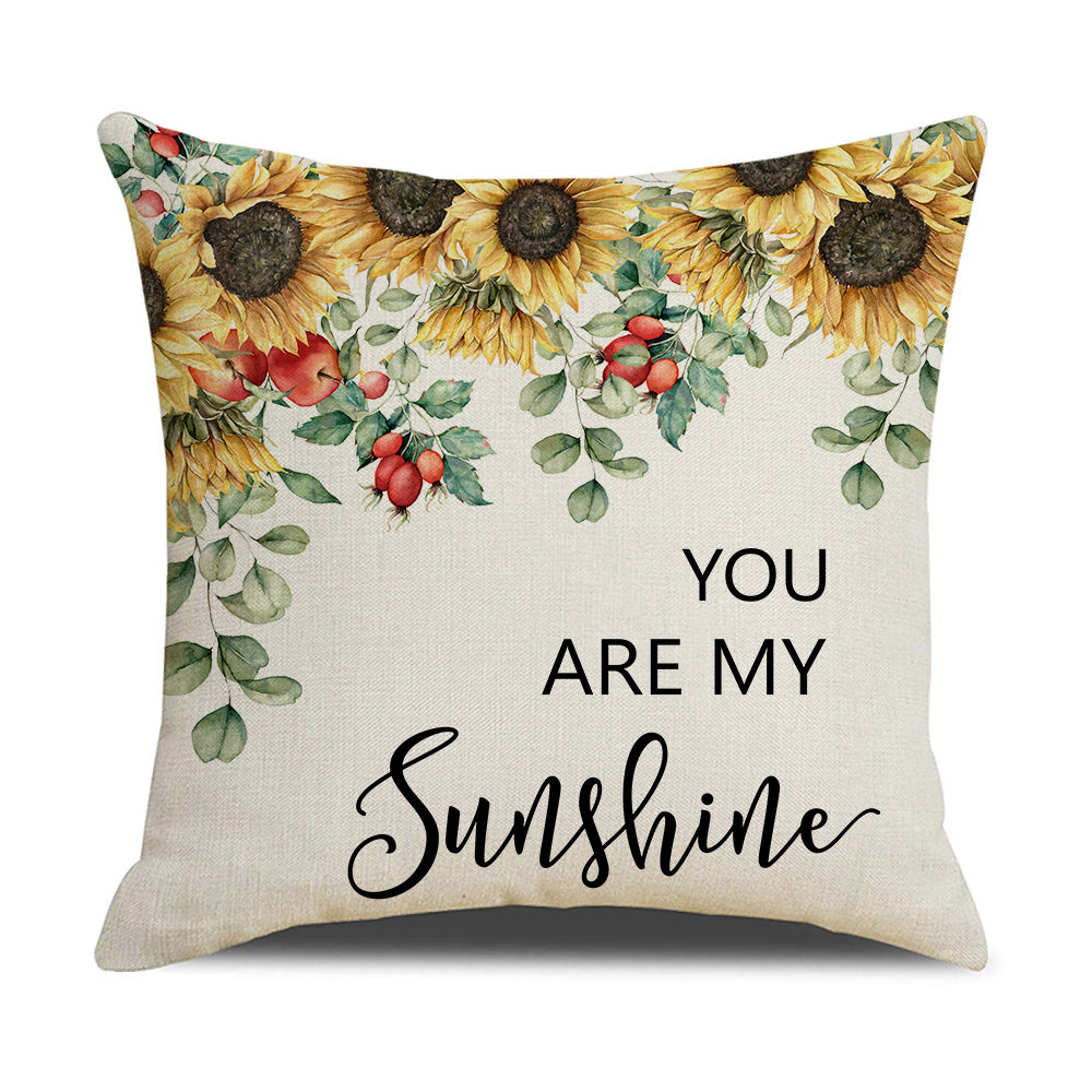 Damen Kissenbezug mit Sonnenblumenmuster Brehn