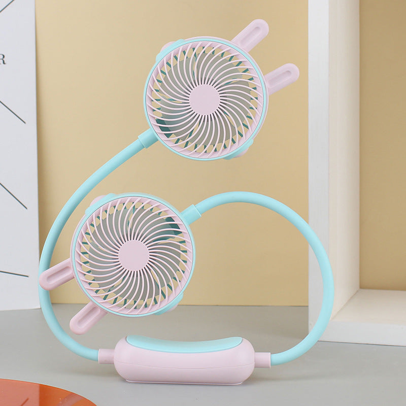 Damen Tragbarer Nack вентилятор mit Flexiblem Halter und Doppelventilator System Brehn