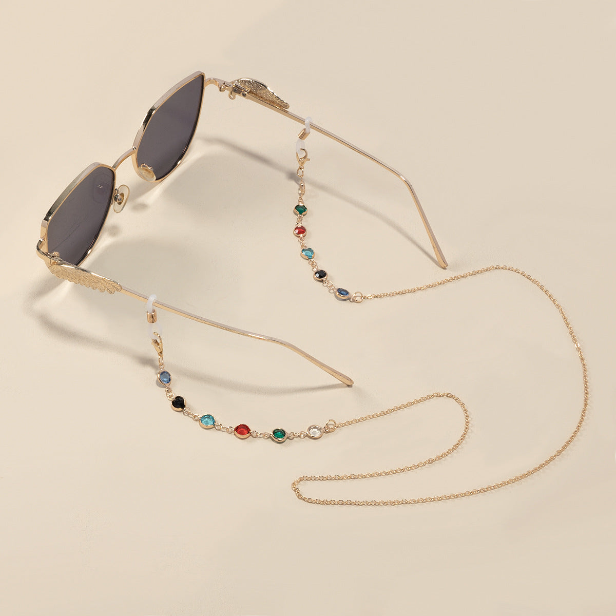 Elegante Edelstein-Brillen-Kette Brehn