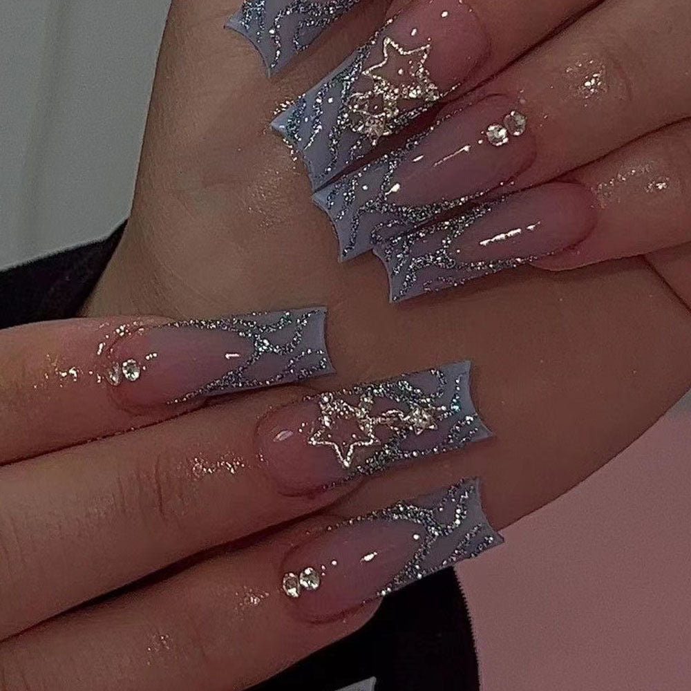 Premium Glitzernde Stern-Design Nägelverzierungen Brehn