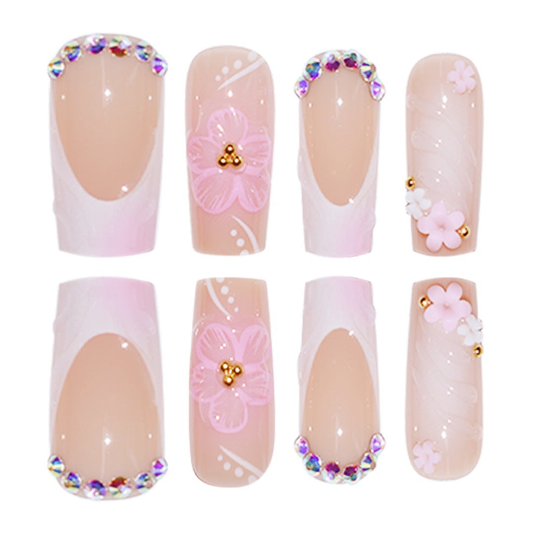 Künstlerische 3D-Blumen-Presse-on-Nagelverlängerungen Brehn
