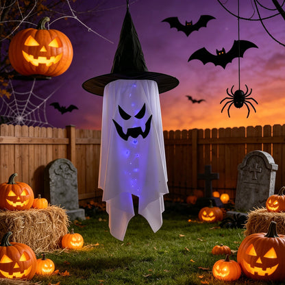 Gruselige Halloween Dekofigur mit leuchtenden Augen