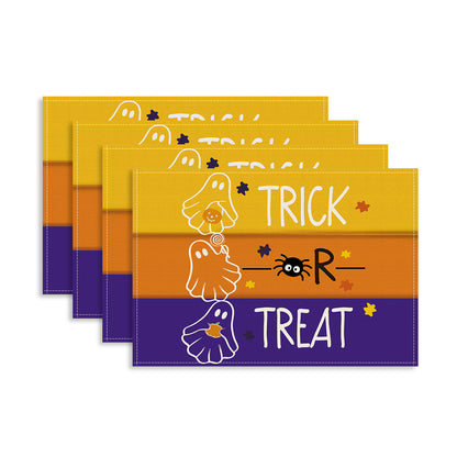 Mehrteiliges Halloween-Tischset aus abwischbarem Vinyl rutschfeste Platzdeckchen
