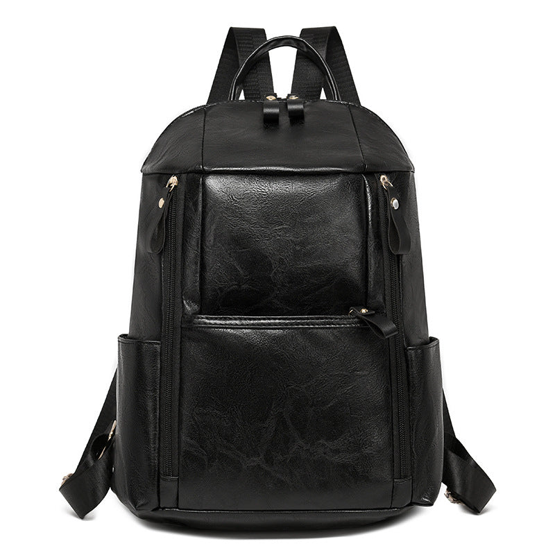 Elegante Multi-Compartt Faux-Leder-Rucksack Brehn