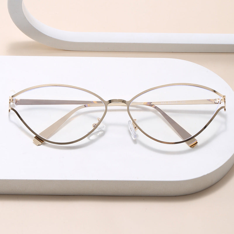 Modische Cat-Eye Sonnenbrille mit Dünnem Metallrahmen Brehn