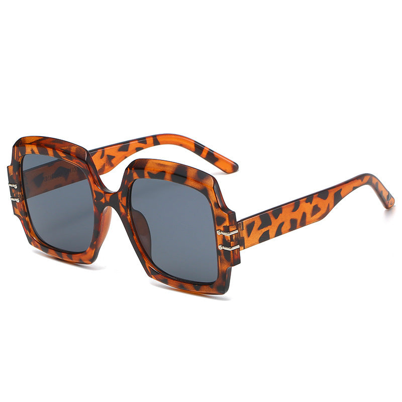 Damen Modische Oversized-Sonnenbrille mit animalischem Muster Brehn