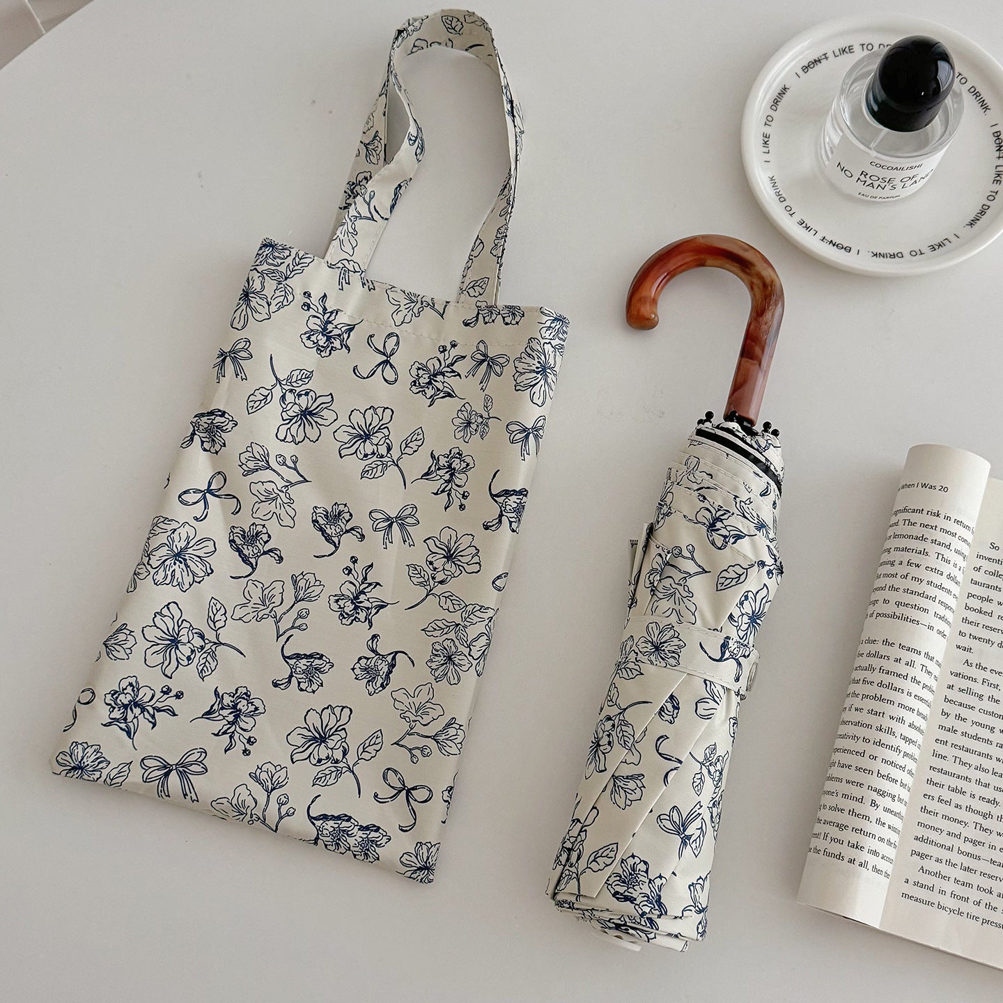 Damen Faltbare Einkaufstasche mit floralem Design Brehn