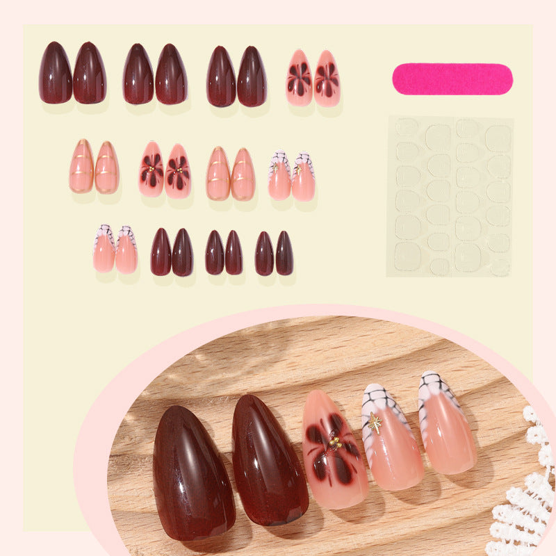 Dekoratives Floral Press-On Nagelkunst Set Brehn