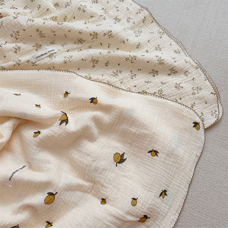 Unisex Kuschelige Musselin-Decke mit zartem Blumenmuster Brehn
