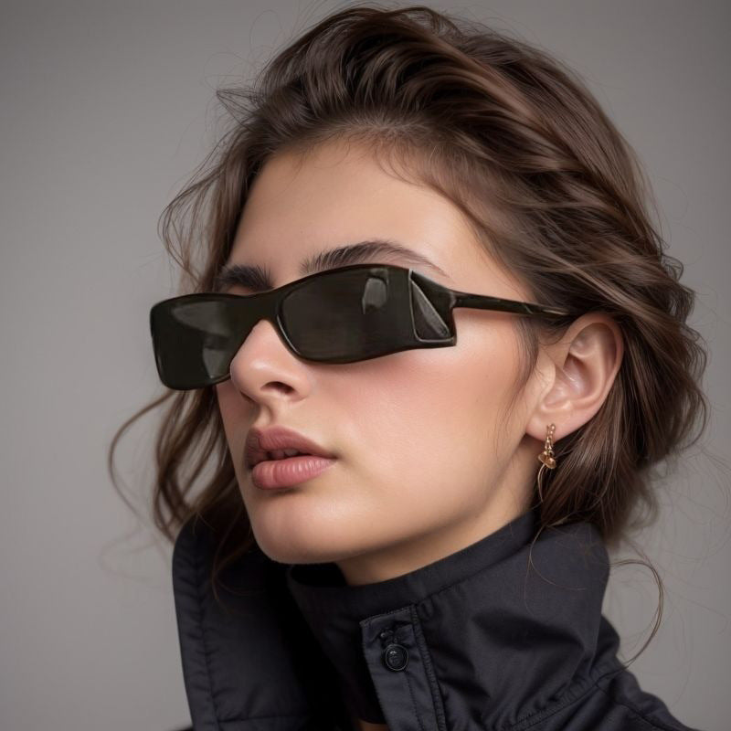 Damen extravagante Sonnenbrille im geometrischen Design Brehn