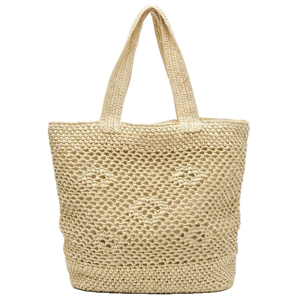 Große Makramee Tasche mit Lederakzenten Brehn
