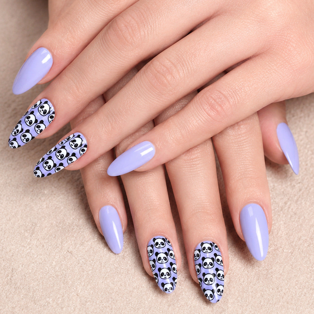 Künstlerisches Panda-Themen Press-On Nagelset Brehn
