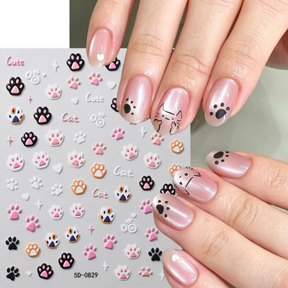Niedliche Tierpfoten-Themen-Nagelkunst Charms