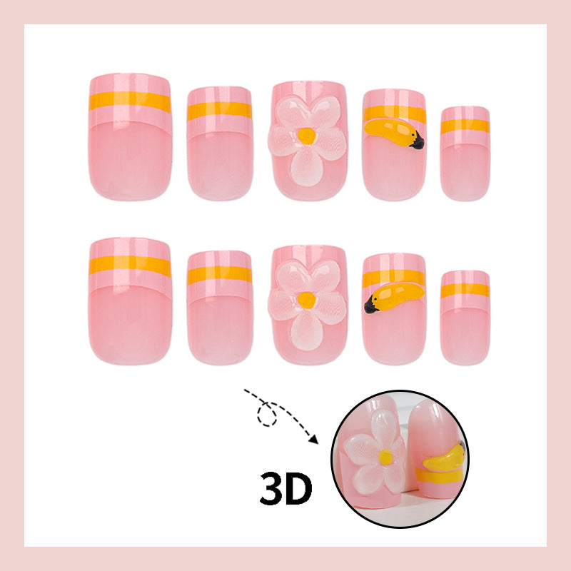 Kunstnagelset mit verspielten Blumen- und Fruchtmotiven Brehn
