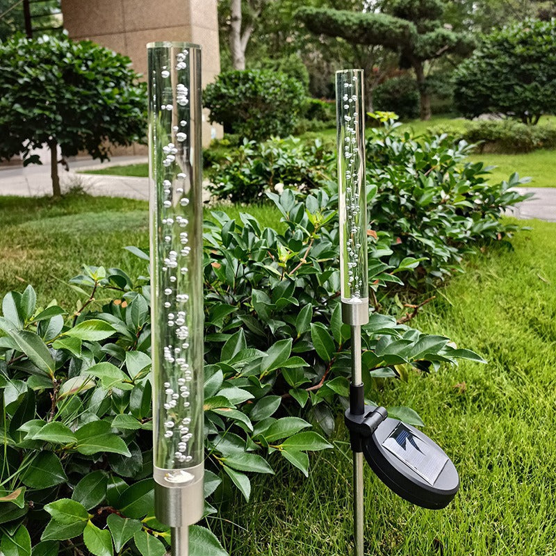 RGB Blubbernde Acryl-Gartenstecker Mit Verstellbarem Edelstahlspike Und Dämmerungs-zu-Hell-Sensor Brehn