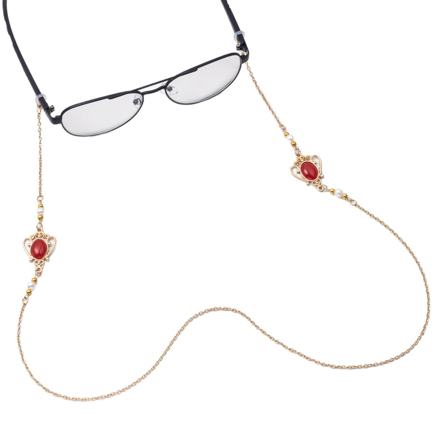 Elegante Brillen Kette mit dekorativen Edelsteinen Brehn