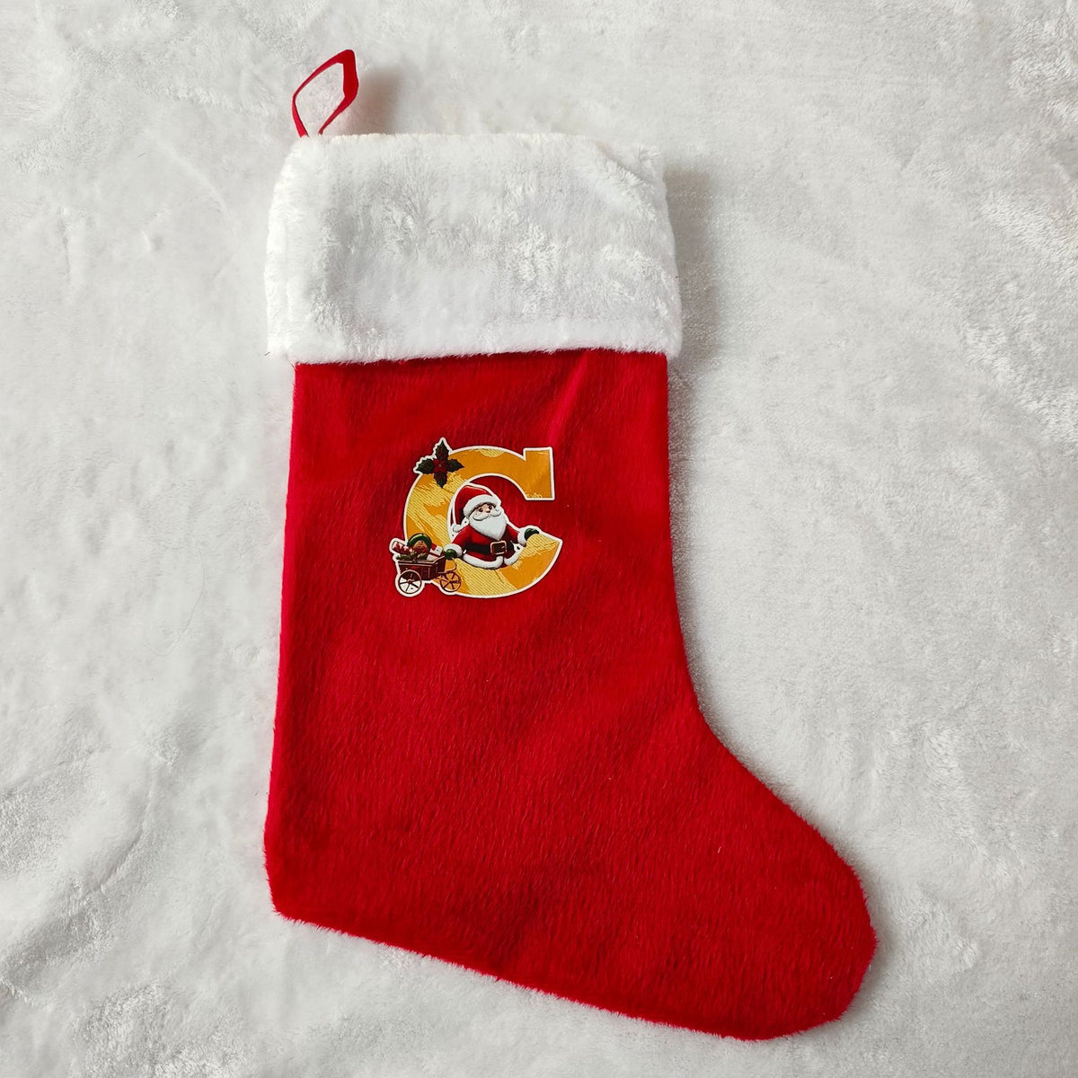 Festlicher Weihnachtsstrumpf mit personalisierbarem Motiv