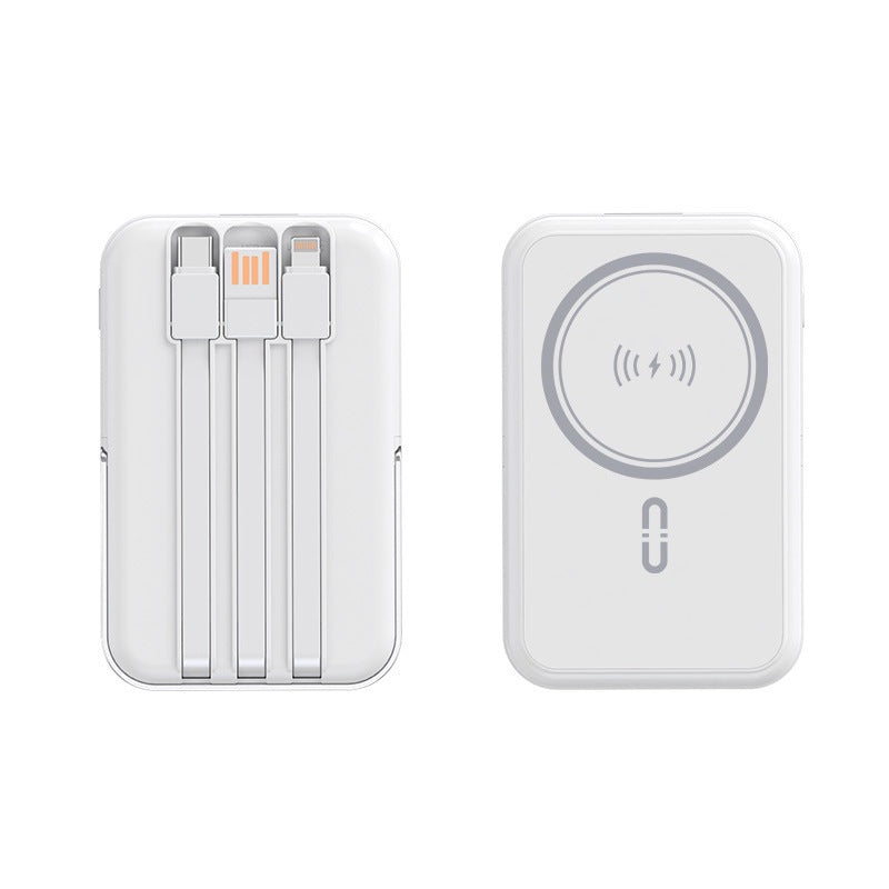 Tragbare Powerbank mit Integriertem Ladekabel und Kabelloser Ladefunktion Brehn
