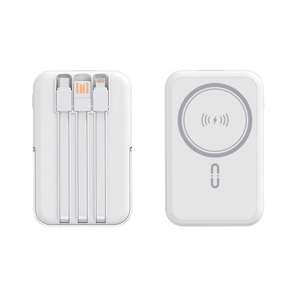 Tragbare Powerbank mit Integriertem Ladekabel und Kabelloser Ladefunktion Brehn
