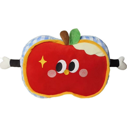 Gepolstertes Kindersitz‑Rückenpolster im Apfel‑Plüschdesign mit seitlichen Armstützen