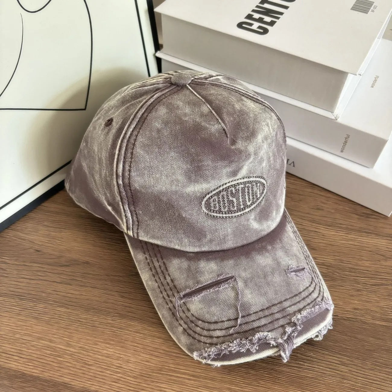 Männer Distressed Denim Effekt Baseballmütze Brehn
