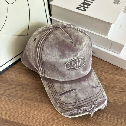 Männer Distressed Denim Effekt Baseballmütze Brehn