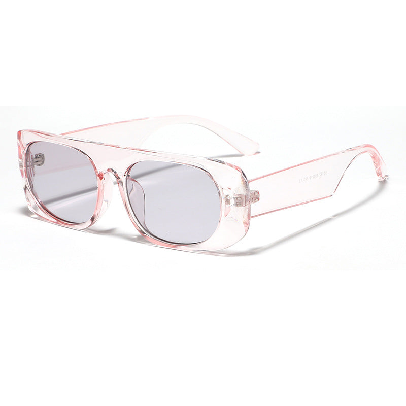 Damen modische Sonnenbrille mit transparentem und geometrischem Rahmen Brehn