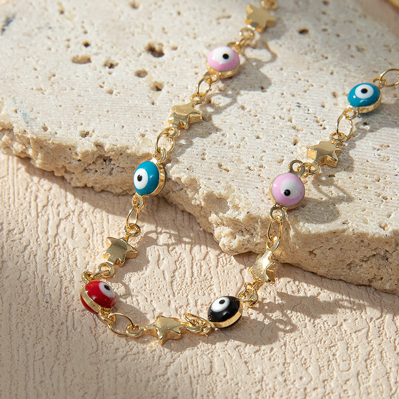 Bunte Perlencharms Fußkette Brehn