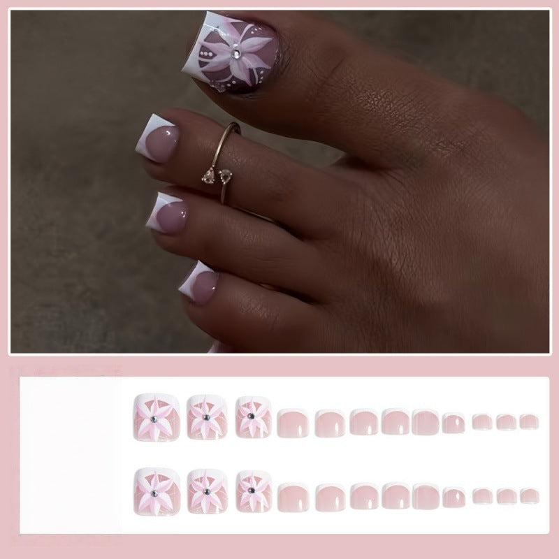 Künstliche Fußnägel mit floralen Motiven Brehn