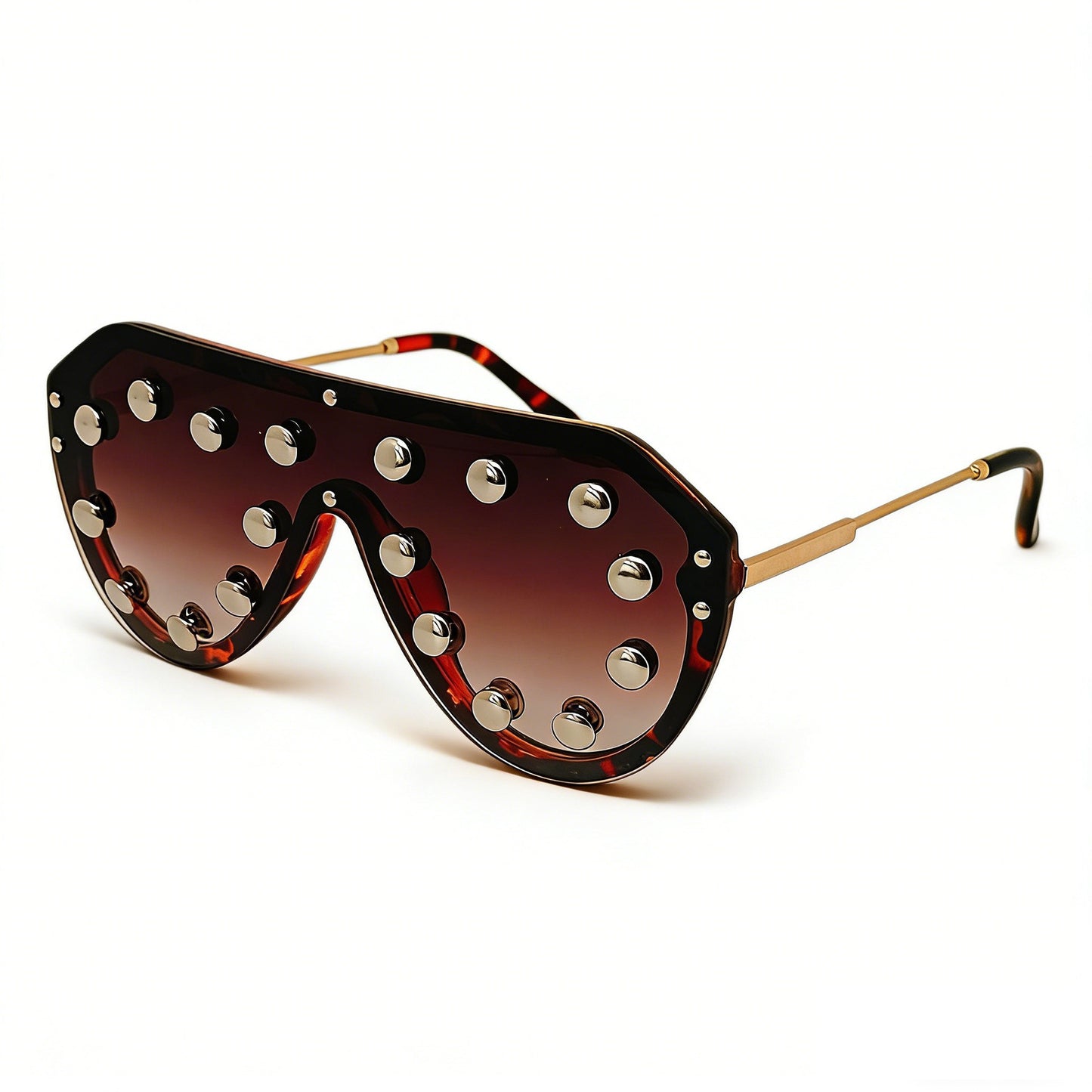 Damen trendige Sonnenbrille mit auffälligen Metallelementen Brehn