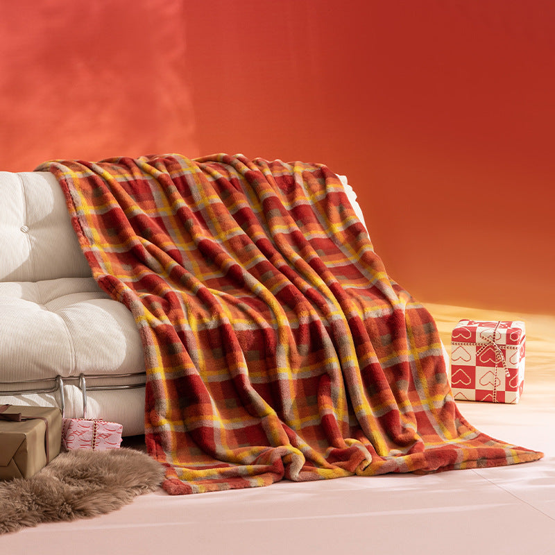 Kuschelige Mikrofaser-Wohndecke mit kariertem Muster, extraweichem Thermofleece und leichtem Wärmeeffekt Brehn