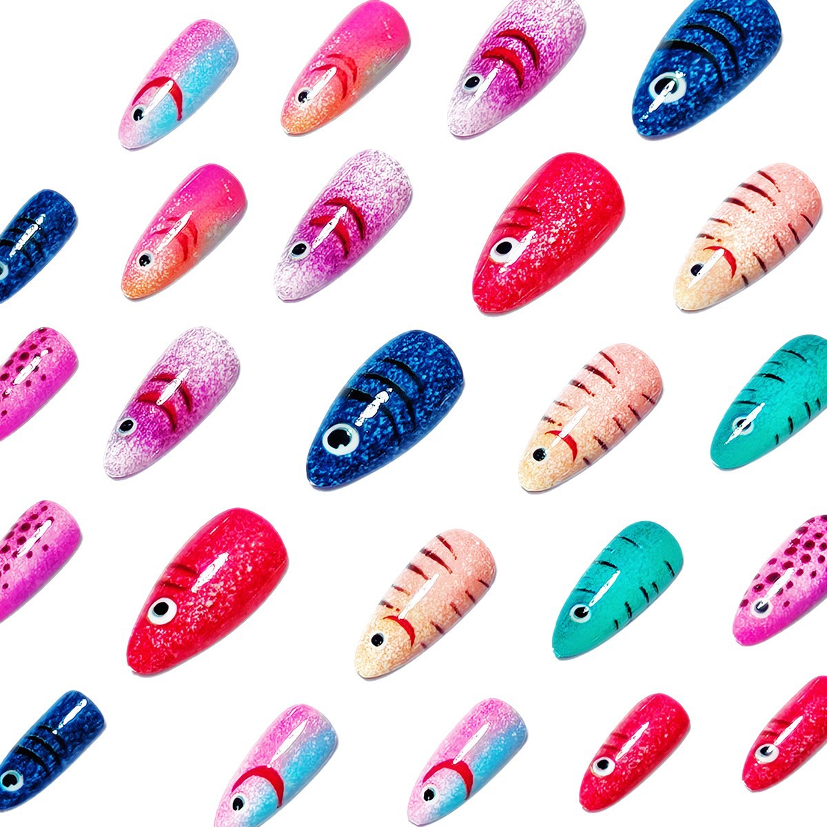 Kreative Kunstnägel mit Fröhlichem Fisch-Design Brehn