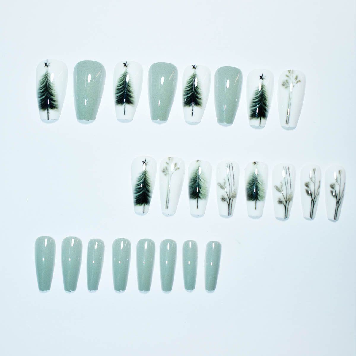 Künstlerische Botanische Press-On Nagelkunst Brehn