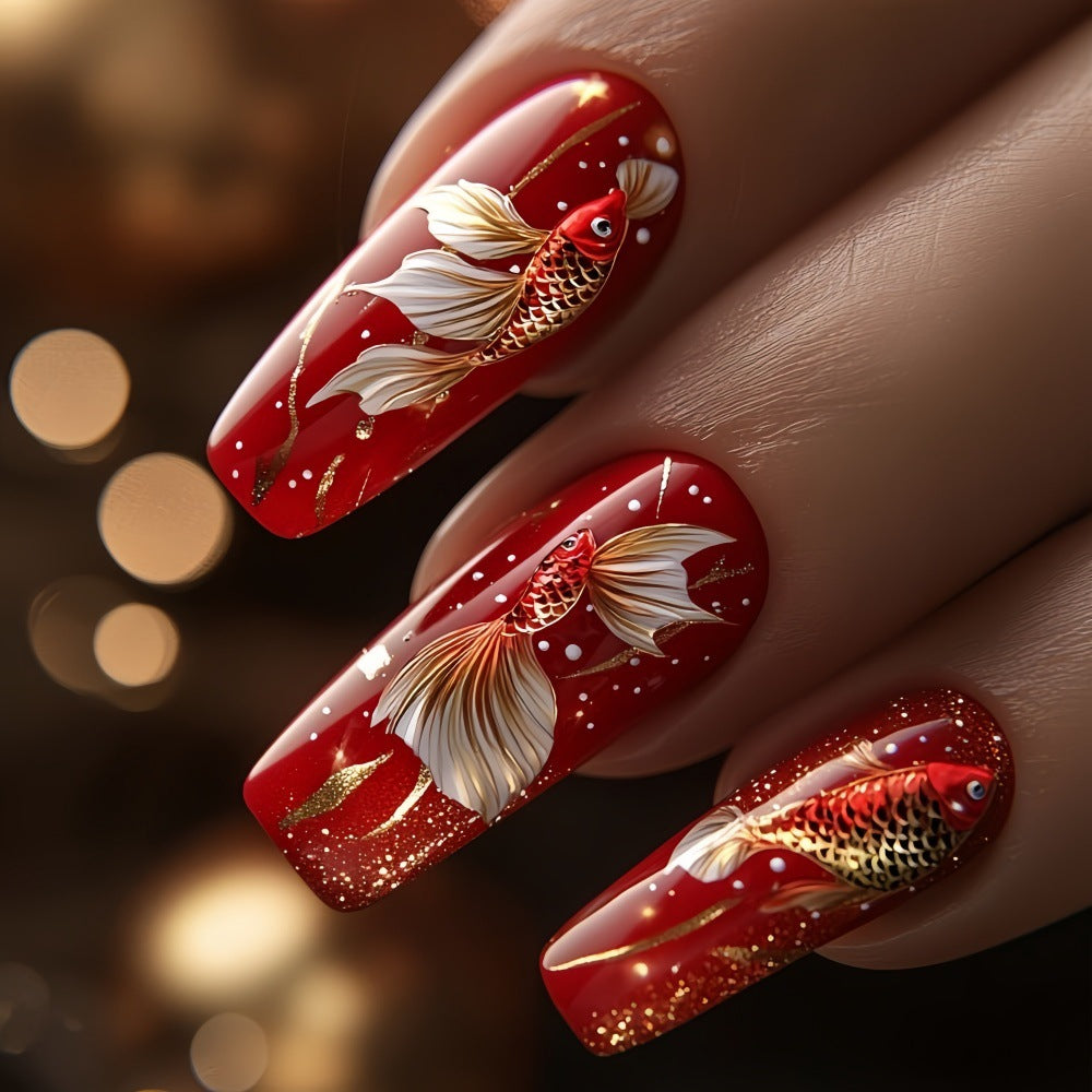 Kunst-Nageltips mit floralen Akzenten Brehn