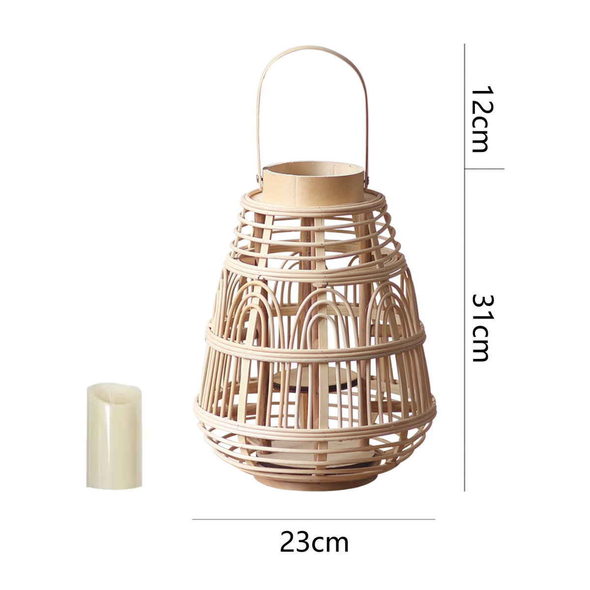 Rustikale Rattan-Laterne Brehn