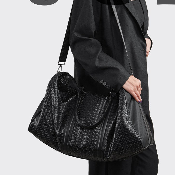 Premium gewebte Leder Wochenend-Duffel-Tasche Brehn