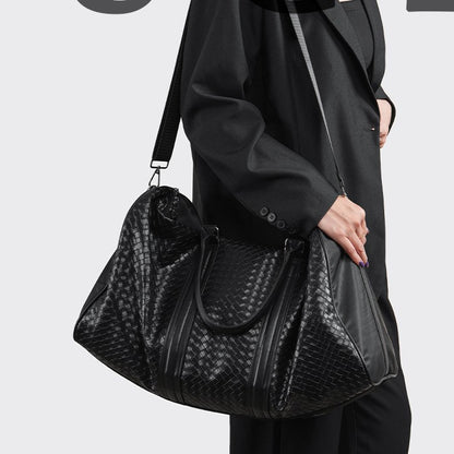 Premium gewebte Leder Wochenend-Duffel-Tasche Brehn
