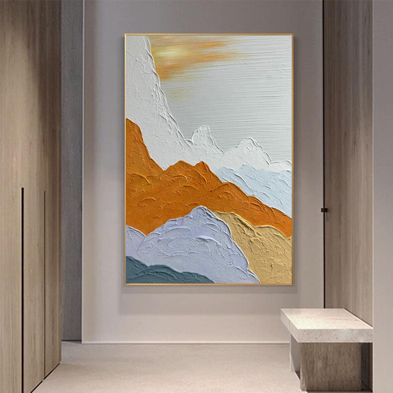 Zeitgenössische Berglandschaft Texturierte Wandkunst