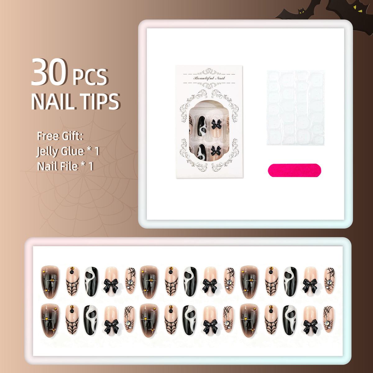 Dekoratives manuelles Press-On-Nagel-Set