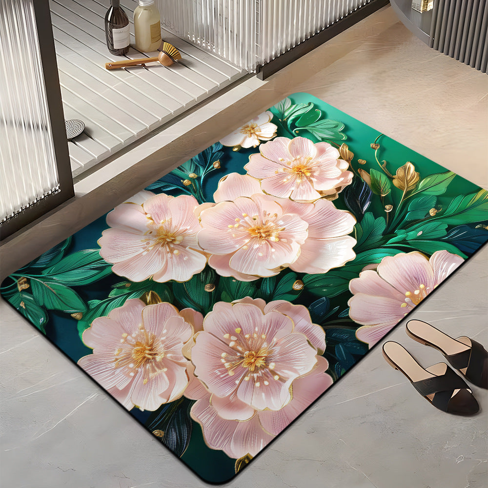 Blumenmuster-Plüsch-Badmatte Brehn