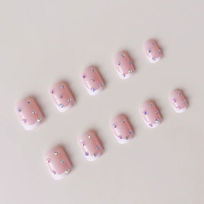 Funkelnde französische Spitze Nail Art Enhancements Brehn