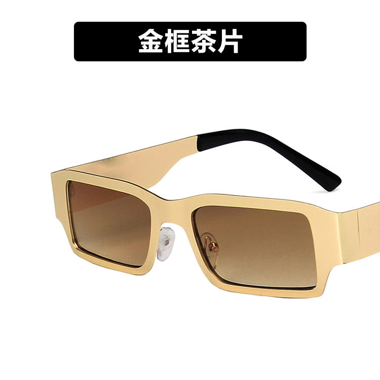 Damen geometrische Sonnenbrille mit schützendem UV-Filter und robustem Metallrahmen Brehn