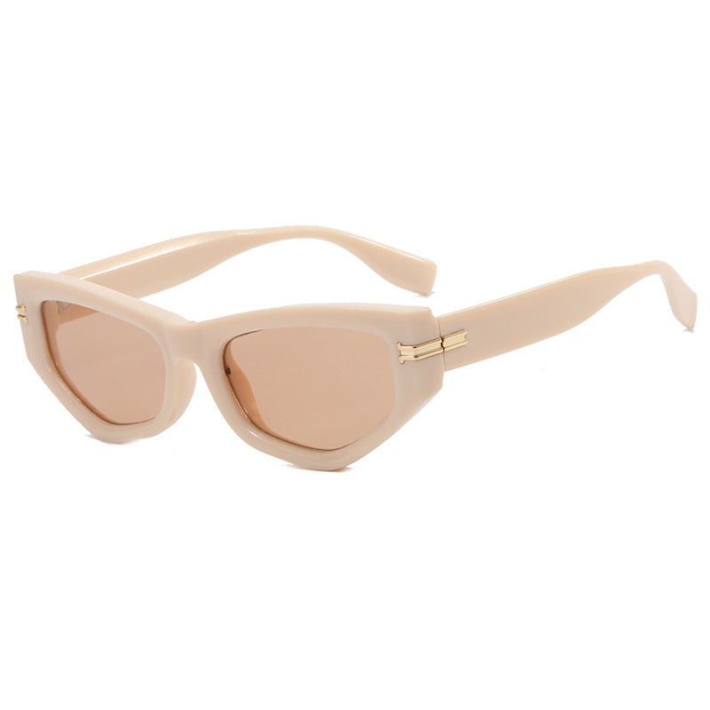 Damen geometrische Sonnenbrille mit geschwungenem Rahmen und schützendem UV-Filter Brehn