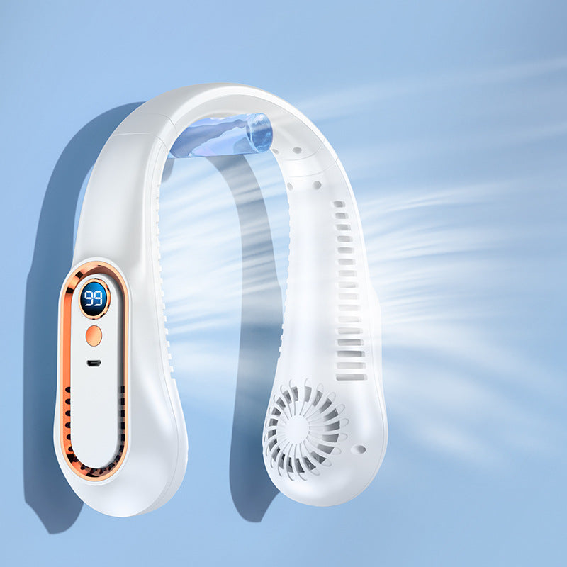 Unisex Tragbarer Nackenventilator mit Digitalanzeige Brehn