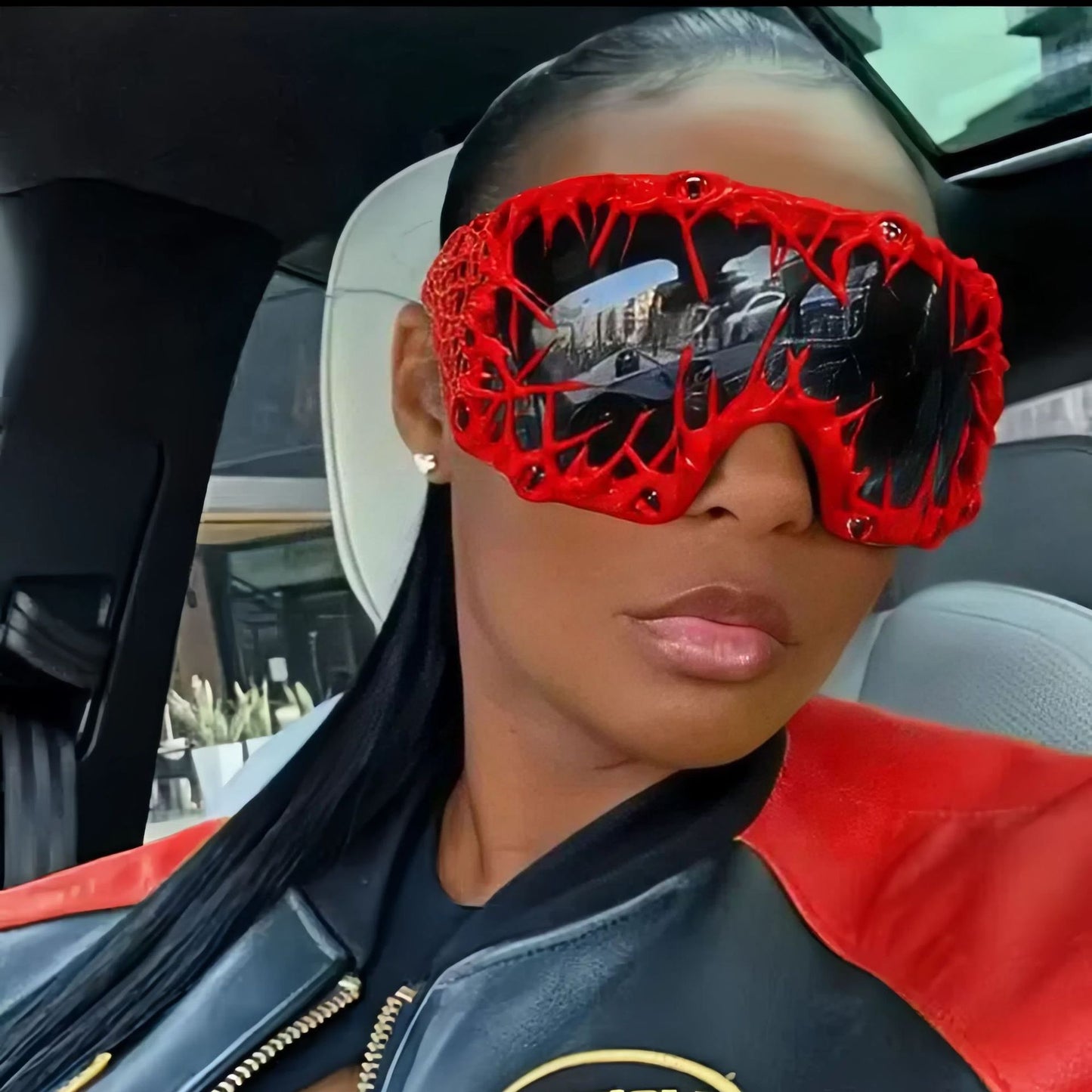 Damen futuristische Sportsonnenbrille mit kreativem Design Brehn
