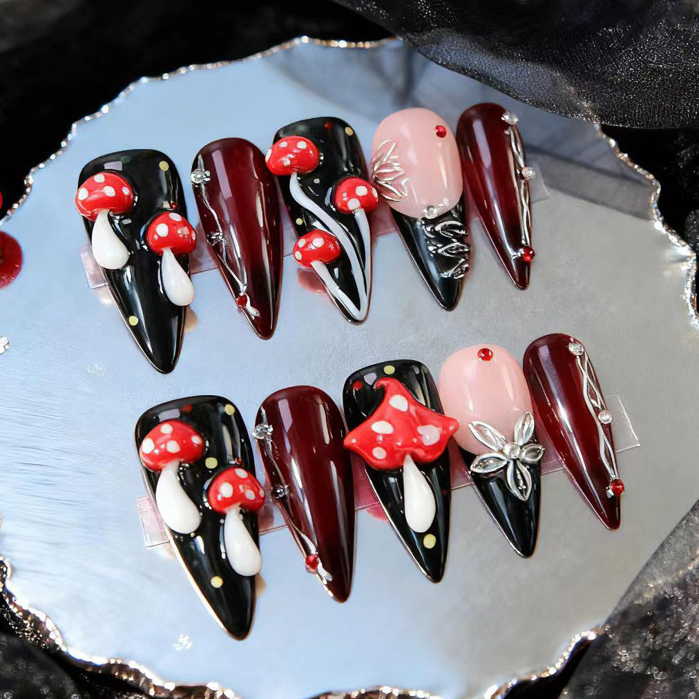 Künstlerisches Scharfes Stiletto Press-On Nagelkunst Set Brehn